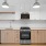 Kitchen with stainless steel appliances