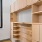 Built-in wood shelving in closet