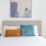 Bedroom with modern pillows and decor