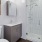 Bathroom with tiled glass shower 