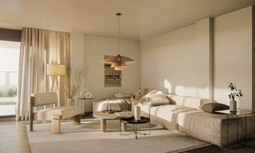 stylish and modern apartment living room designed for adaptability - flexible living apartments